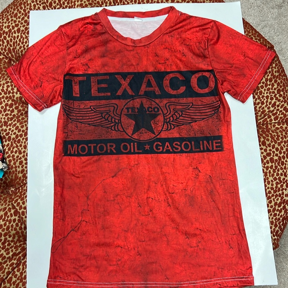 New Texaco Vintage style distressed look T shirt Small